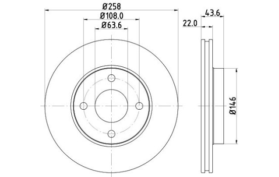 Bromsskiva PRO 8DD 355 106-431 Hella