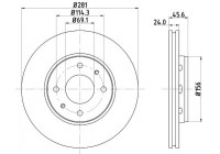 Bromsskiva PRO 8DD 355 107-031 Hella