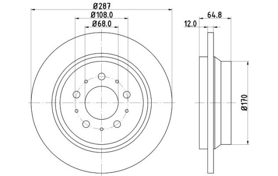 Bromsskiva PRO 8DD 355 107-091 Hella