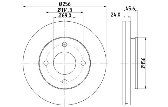 Bromsskiva PRO 8DD 355 111-511 Hella