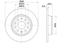 Bromsskiva PRO 8DD 355 112-141 Hella