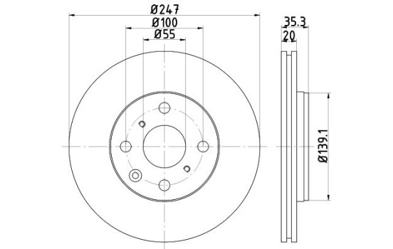Bromsskiva PRO 8DD 355 112-311 Hella, bild 2