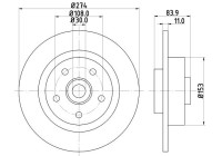 Bromsskiva PRO 8DD 355 112-361 Hella