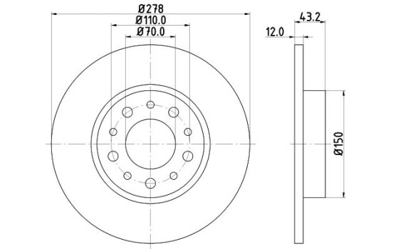 Bromsskiva PRO 8DD 355 112-541 Hella