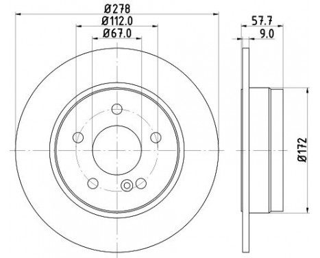 Bromsskiva PRO 8DD 355 114-181 Hella