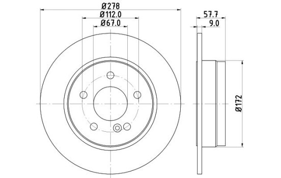 Bromsskiva PRO 8DD 355 114-181 Hella