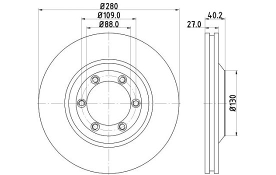 Bromsskiva PRO 8DD 355 115-231 Hella