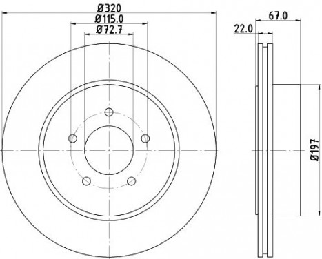 Bromsskiva PRO 8DD 355 115-481 Hella