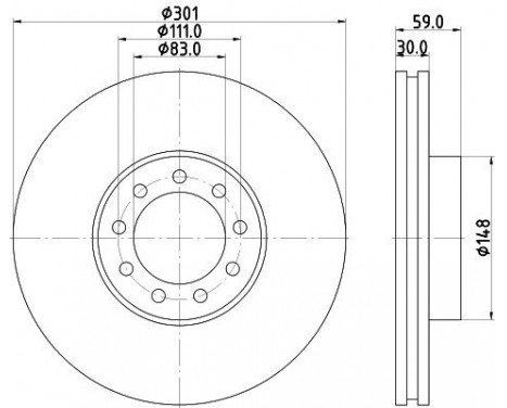 Bromsskiva PRO 8DD 355 115-531 Hella