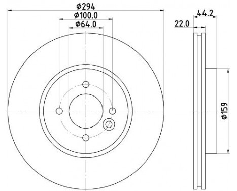 Bromsskiva PRO 8DD 355 115-881 Hella