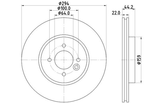 Bromsskiva PRO 8DD 355 115-881 Hella