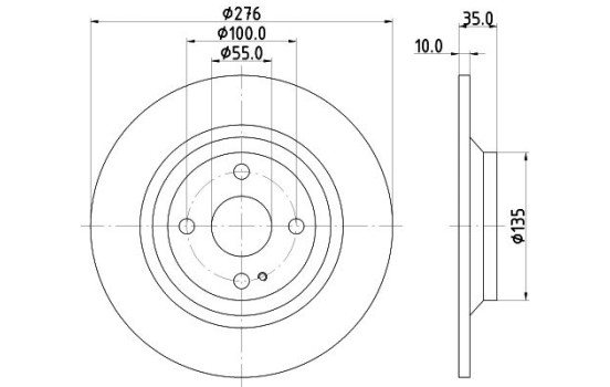 Bromsskiva PRO 8DD 355 116-071 Hella