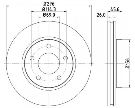 Bromsskiva PRO 8DD 355 116-241 Hella