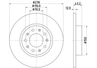 Bromsskiva PRO 8DD 355 116-671 Hella