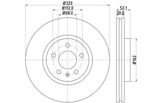 Bromsskiva PRO 8DD 355 117-191 Hella