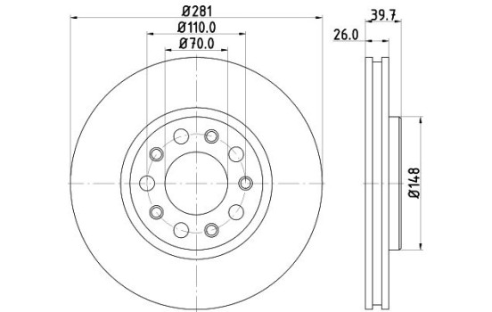 Bromsskiva PRO 8DD 355 117-231 Hella