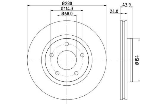 Bromsskiva PRO 8DD 355 117-321 Hella