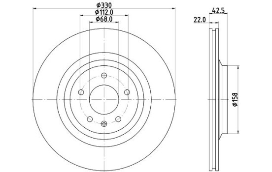 Bromsskiva PRO 8DD 355 117-721 Hella