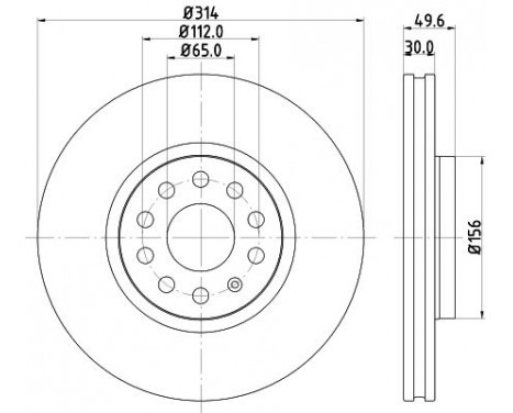 Bromsskiva PRO 8DD 355 117-791 Hella