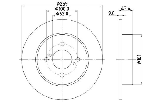 Bromsskiva PRO 8DD 355 118-511 Hella