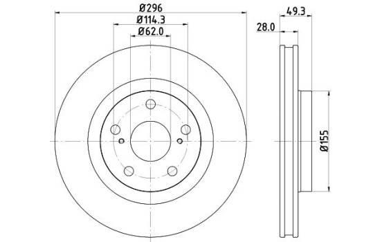 Bromsskiva PRO 8DD 355 118-561 Hella