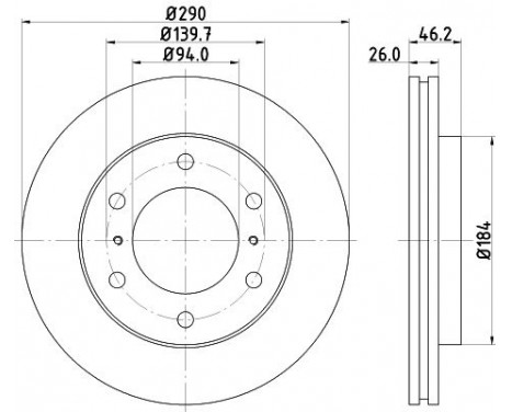 Bromsskiva PRO 8DD 355 119-071 Hella