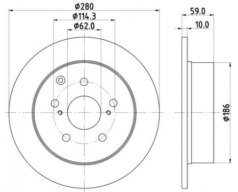 Bromsskiva PRO 8DD 355 119-121 Hella