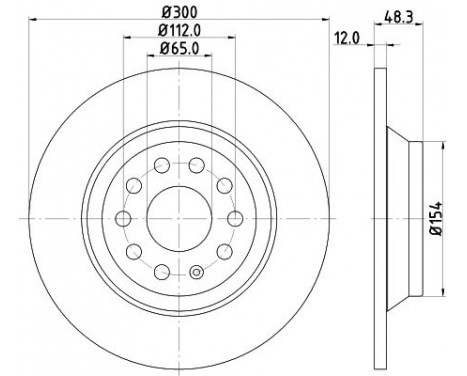 Bromsskiva PRO 8DD 355 119-481 Hella