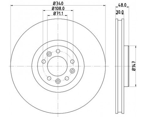 Bromsskiva PRO 8DD 355 119-651 Hella