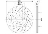 Bromsskiva PRO 8DD 355 120-351 Hella