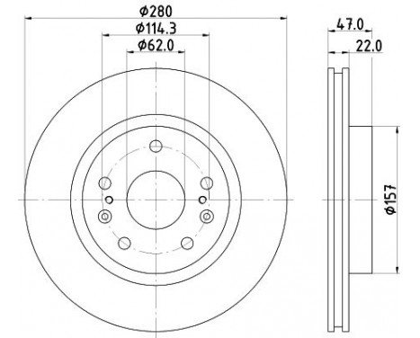 Bromsskiva PRO 8DD 355 120-521 Hella