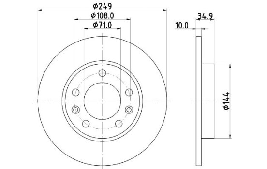Bromsskiva PRO 8DD 355 120-581 Hella