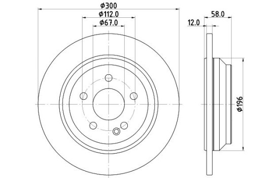 Bromsskiva PRO 8DD 355 122-441 Hella