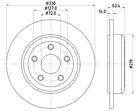 Bromsskiva PRO 8DD 355 122-671 Hella