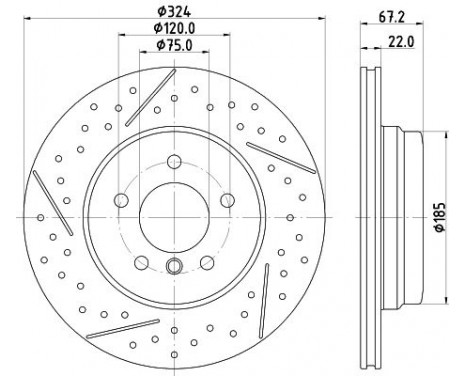 Bromsskiva PRO 8DD 355 123-031 Hella