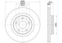 Bromsskiva PRO 8DD 355 123-141 Hella
