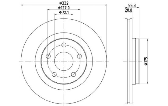 Bromsskiva PRO 8DD 355 123-141 Hella