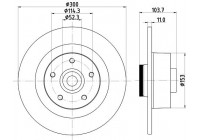 Bromsskiva PRO 8DD 355 123-171 Hella