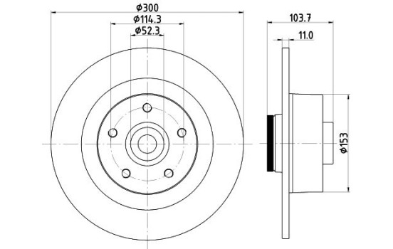Bromsskiva PRO 8DD 355 123-171 Hella