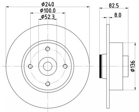 Bromsskiva PRO 8DD 355 123-241 Hella