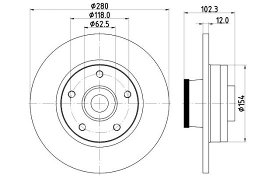 Bromsskiva PRO 8DD 355 123-251 Hella