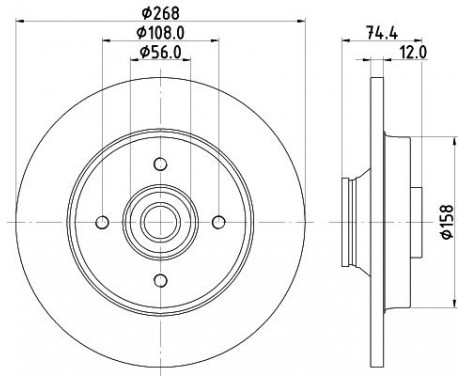 Bromsskiva PRO 8DD 355 123-261 Hella