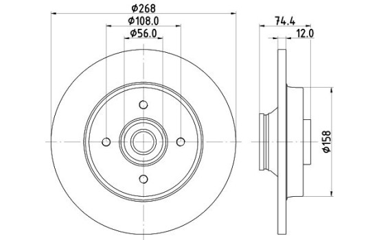 Bromsskiva PRO 8DD 355 123-261 Hella