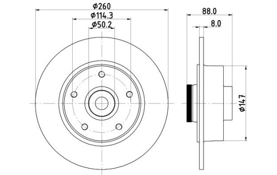Bromsskiva PRO 8DD 355 123-311 Hella, bild 4