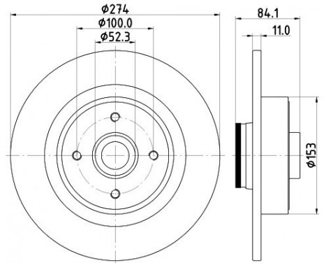 Bromsskiva PRO 8DD 355 123-331 Hella