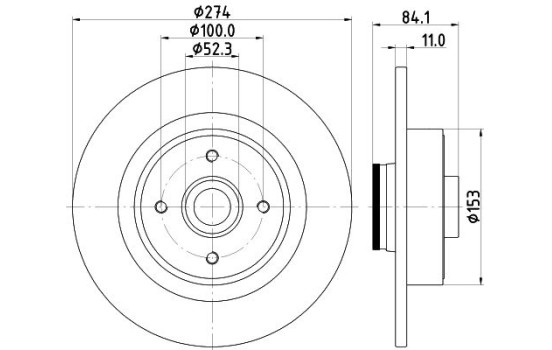 Bromsskiva PRO 8DD 355 123-331 Hella