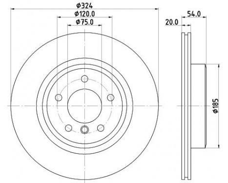 Bromsskiva PRO 8DD 355 123-451 Hella