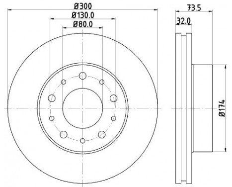 Bromsskiva PRO 8DD 355 125-261 Hella