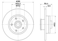 Bromsskiva PRO 8DD 355 125-281 Hella