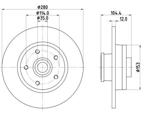 Bromsskiva PRO 8DD 355 125-281 Hella